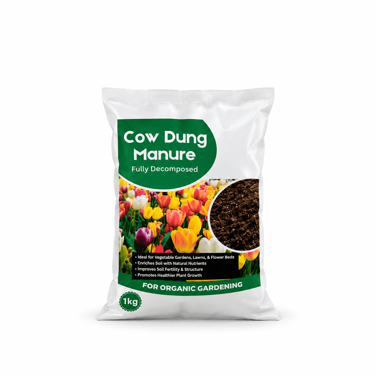 Cow Dung Manure 1kg – Fully Decomposed Organic Fertilizer — view 1