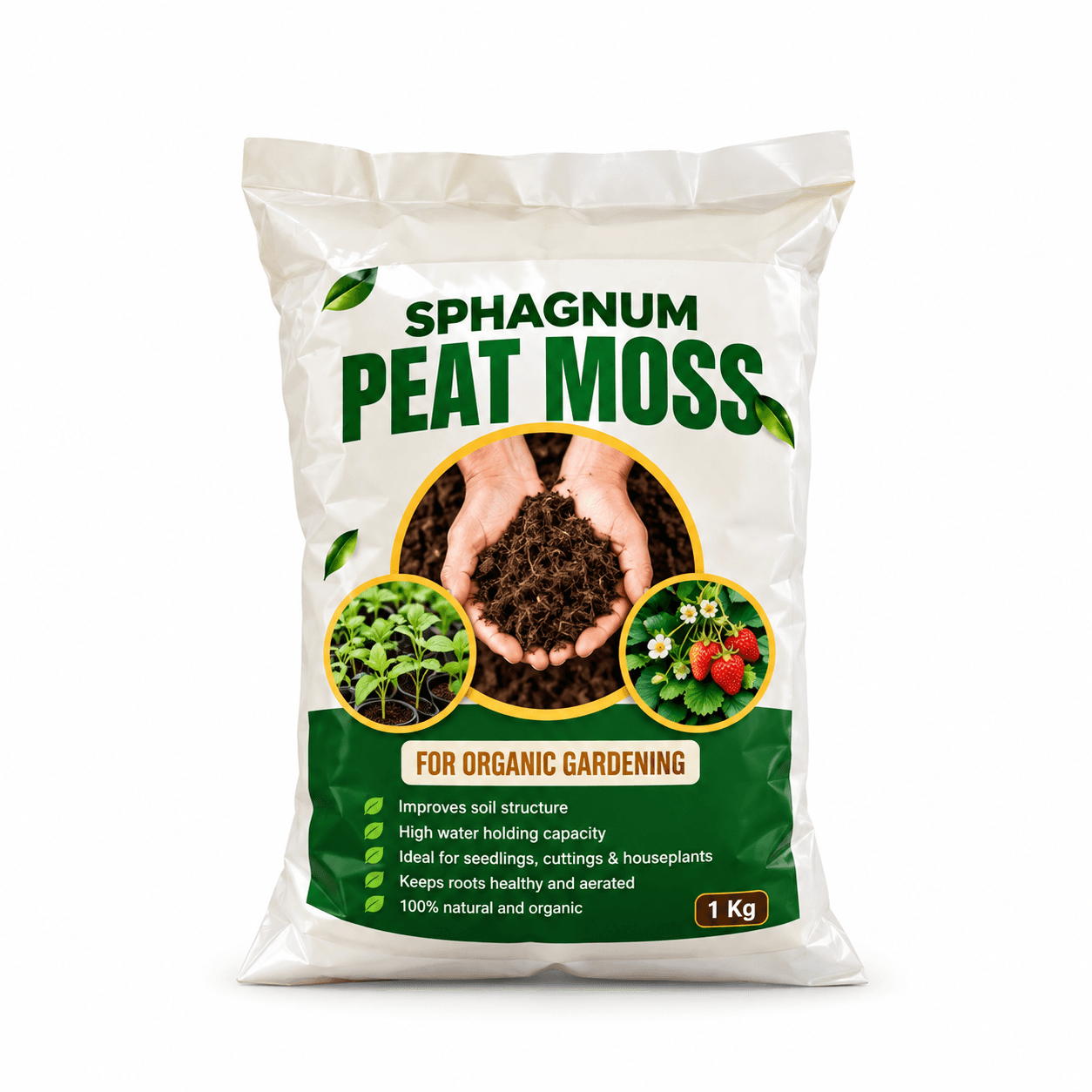 Sphagnum Peat Moss 1kg – Organic Growing Medium for Plants — view 1