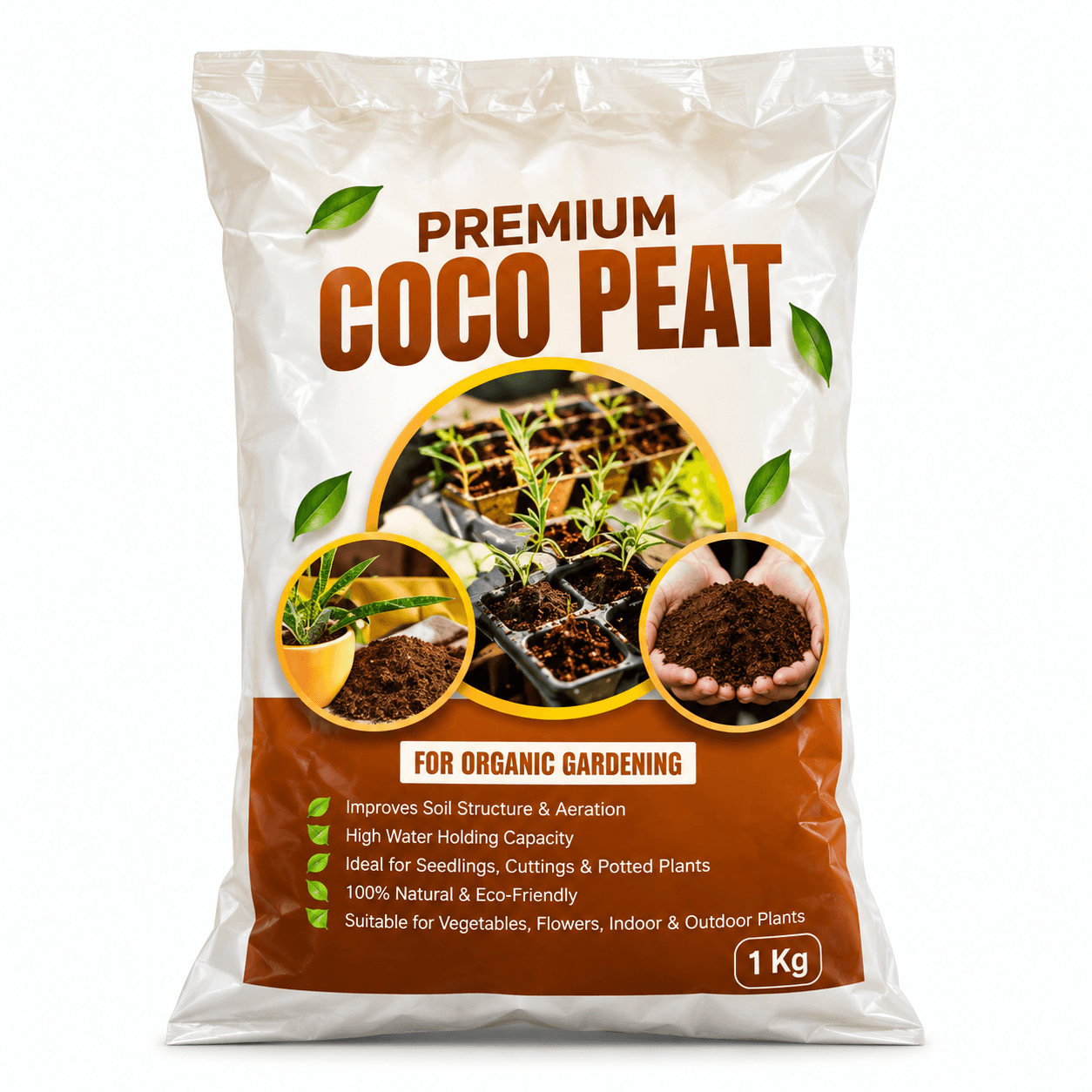 Premium Ready-to-Use Coco Peat 1kg for Plants & Seedlings — view 1